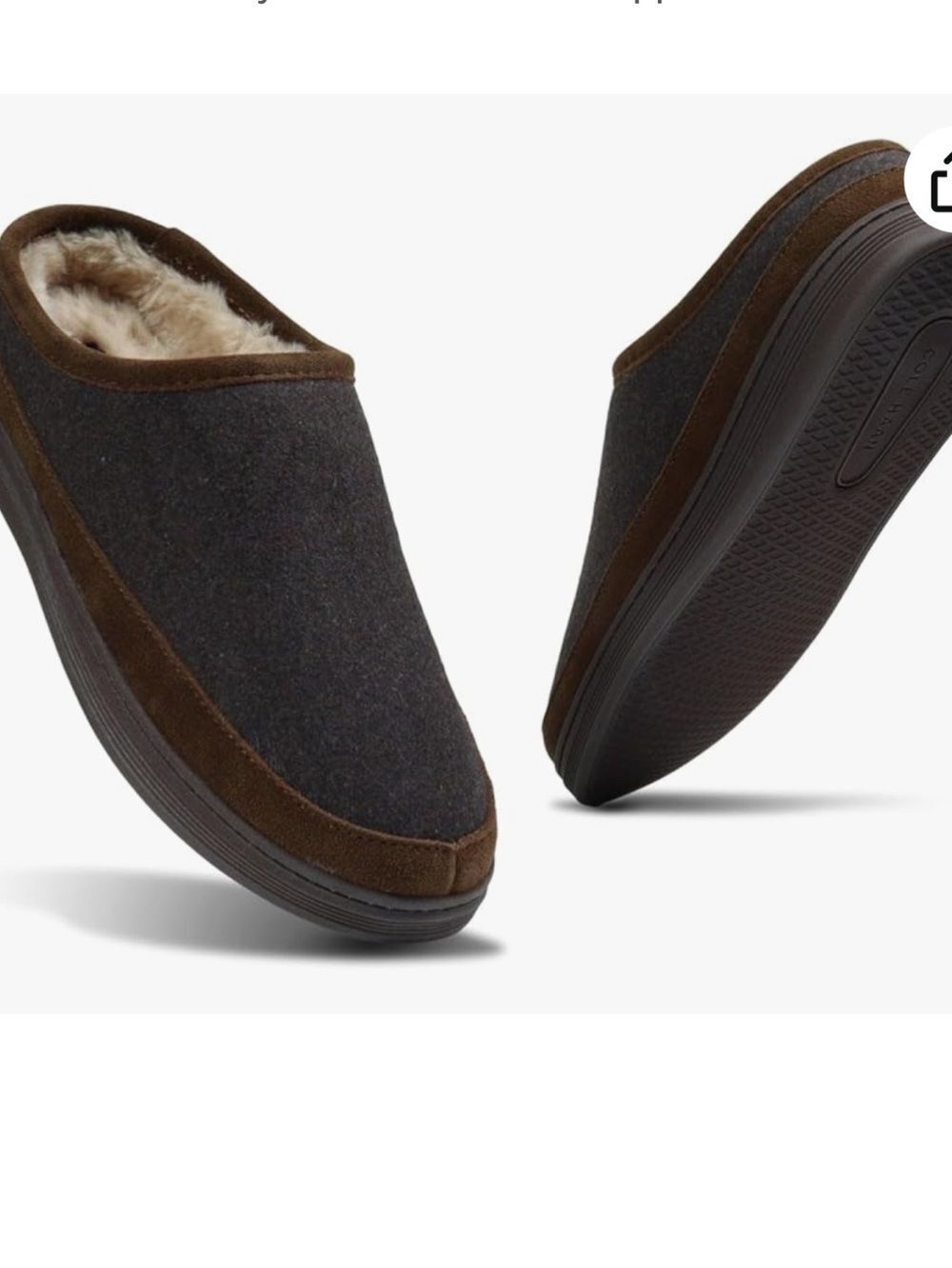 Cole Haan Men’s Indoor-Outdoor Clogs -Soft Slip-On Slippers, Brown, Medium, NWT